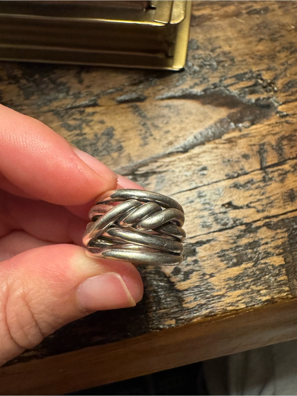 David Yurman Sterling Silver Twisted Multi-Band Statement Ring - Silver - Picture 3 of 4
